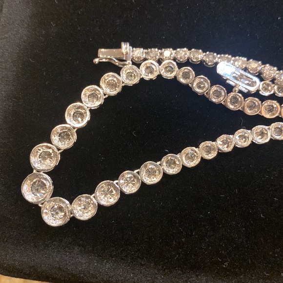 18k white gold 14ct diamond tennis necklace - Picture 11 of 11